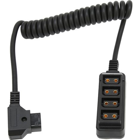 Câble d'alimentation répartiteur D-Tap mâle vers D-Tap femelle 4 ports noir, adaptateur à ressort D-Tap pour caméras ARRI RED (1/5)