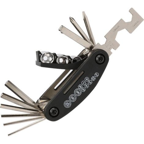 Trousse d’outils de réparation vélo pliable, outils multifonction galvanisés, kit de réparation crevaison avec clés, portable pour cyclisme, solide et pratique (1/5)