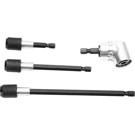 Kit d'outils comprenant 4 rallonges magnétiques pour forets, queue hexagonale de 6,35 mm (1/4 po), adaptateur réglable à 105°. (1/5)