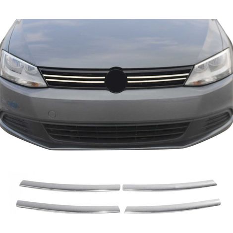 Moulure de Grille de Calandre Compatible avec VW Jetta 2010-2014, Garniture Baguette de Calandre en Acier Inoxydable Argent (1/5)