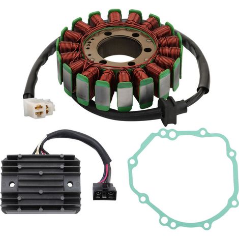 Komplettes 3-teiliges Set für Suzuki GSXR600 und GSX-R750 (Modelle 2004–2005): Zündspule, Papierdichtung, Gleichrichter. Reparaturset für das Ladesystem von Motorrädern. (1/4)