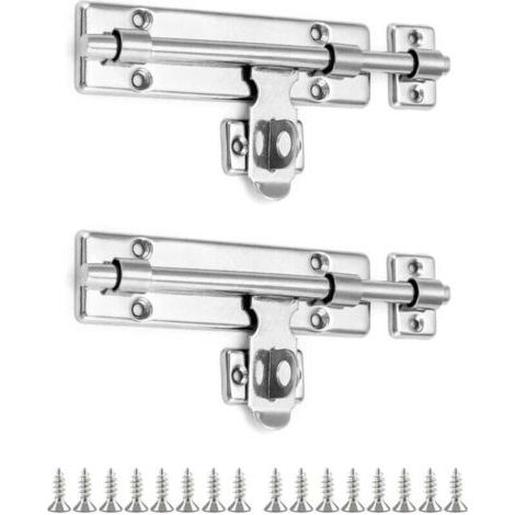 PA 2 Pcs Targette de Porte avec Trou pour Cadenas, Verrou Porte pour Portes de Cabanon, Portails et Portes d'Extérieur (16cm/6 Pounce) (1/4)