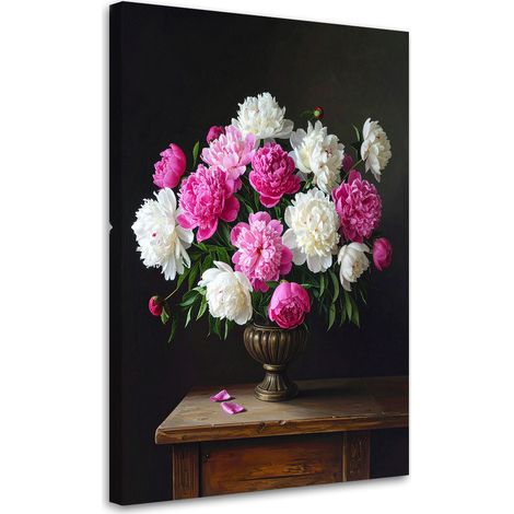 Stampe su Tela, Bouquet di peonie in un vaso, 40x60 (1/5)