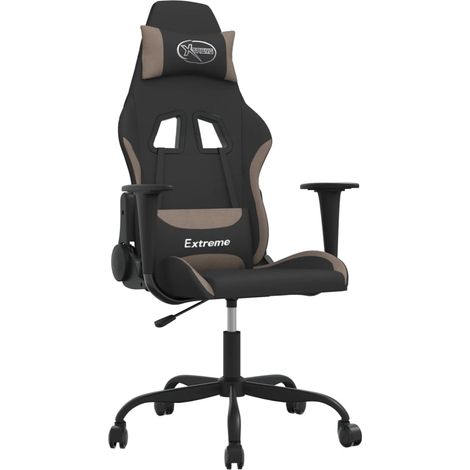Maison Exclusive - Sedia da Gaming Nero e Tortora in Tessuto