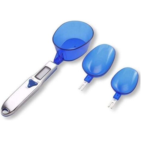 PA Bilancia da cucina digitale con 3 cucchiai dosatori per pesare e pesare ingredienti liquidi secchi, 1,1 lb / 500 g (0,1 g), con display LCD