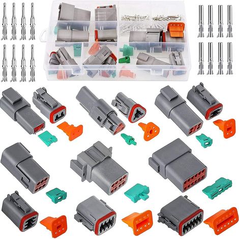 6 connettori impermeabili DT a 2/3/4/6/8/12 pin per terminali elettrici per auto, spine maschio/femmina simili per motociclette, scooter e camion.