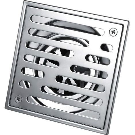 Quadratischer Duschablauf, quadratischer geruchsneutraler Bodenablauf aus Edelstahl für Badezimmer mit großem Kaliber (110 x 110 mm)
