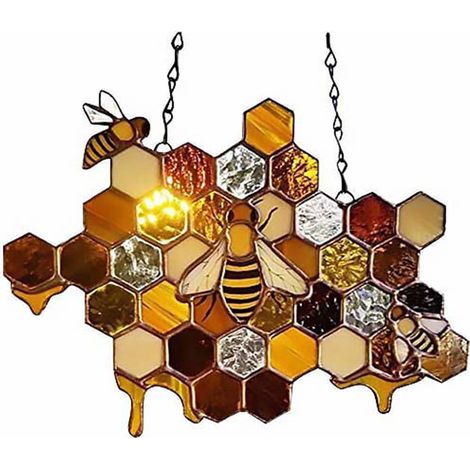 Ornement Murale En Acrylique - Motif Abeille - Décoration Intérieure Pour Fenêtre Mur Plafond Ou Porte - Lot De 1 (1/5)
