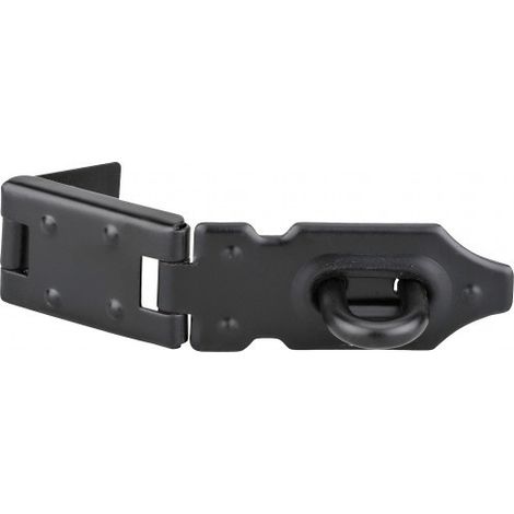 Porta candado de acero lacado en negro, 120 mm.