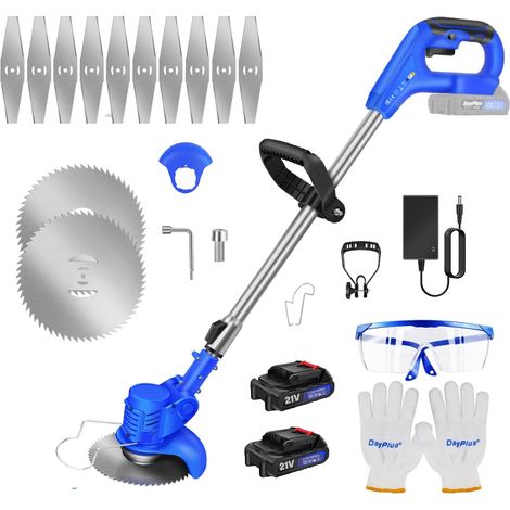 Bedee – Coupe-bordure à batterie 21V avec 2 batteries 3,0Ah – Moteur en cuivre pur 800W – Longueur réglable 92-128 cm