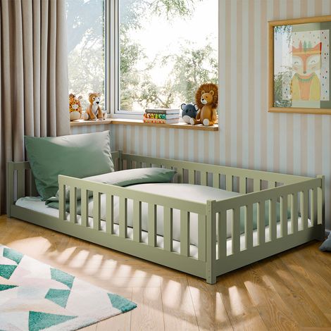 Letto a terra 120x200 con rete a doghe Maya Oliva (1/3)