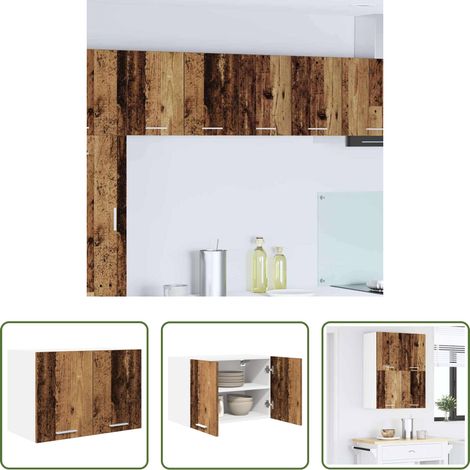 Holzwerkstoff - Hängeschrank Altes Holz und Weiß 60 x 31 x 40 cm Holzwerkstoff (1/5)