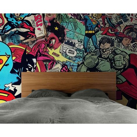 Papier peint Bande dessinée – Super-héros rétro - 150 x 250 cm (1/2)
