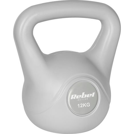 Pesa rusa de 12 kg, color gris, para ejercicios abdominales. (1/5)