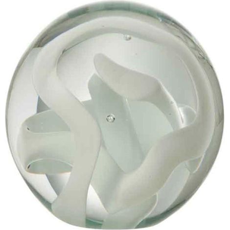 Presse-Papier en Verre "Guirlande" 10cm Blanc