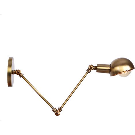 Rétro Vintage Réglable Long Bras Articulé Luminaire Edison Applique Style Loft Applique Murale Industrielle Appliques E27 LED Éclairage Décoratif--bronze,20+20cm (Taille : B)