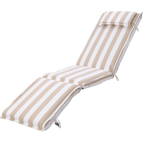 Aoodor Sonnenliegekissen, 48×187×8 cm, farbecht, Outdoor-Kissen mit Kopfstütze für Relaxsessel, Terrassenstuhl & Sonnenliege (1/5)