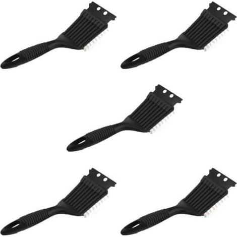 Brosses pour barbecue - Sans marque - Lot de 5 - Acier inoxydable - Manche ergonomique - Grattoir intégré (1/4)