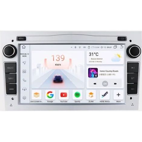 Compatibile con Opel Astra H, Corsa C e D, Agila, Combo, Antara, Vectra, Zafira, Meriva, Vivaro, Tigra Silver Grey 2002-2013 CarPlay e Android Auto 1 GB e 32 GB Autoradio con schermo di navigazione