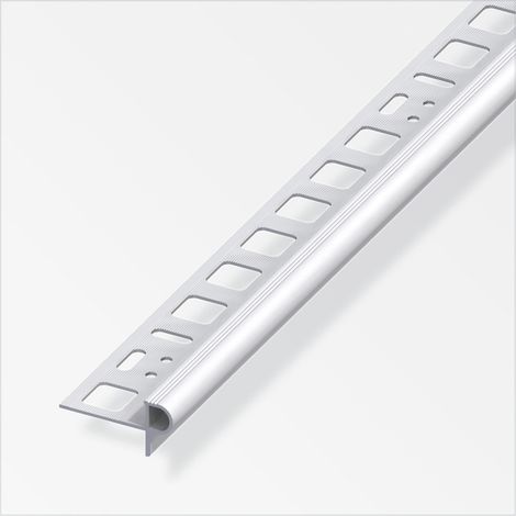alfer Treppenkantenprofil 1 m, 10 x 24.5 x 7.5 mm Alu eloxiert silber Treppenkantenprofil