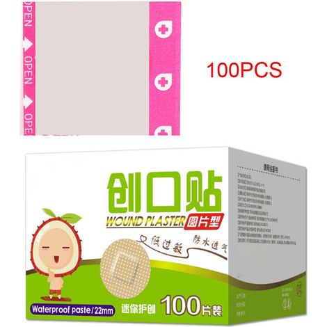 100 Pansements Ronds Imperméables Mini Respirants, Patchs Premiers Soins, Pansement Adhésif pour Plaies (1/5)