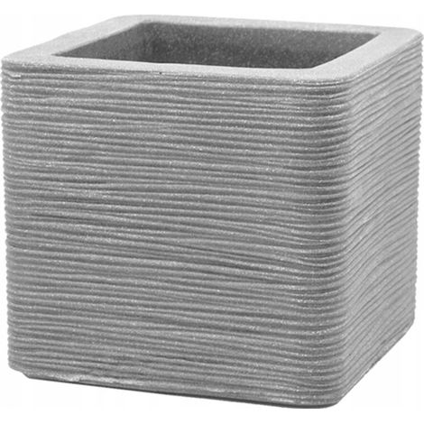 26545 PATIO KUBUS MACETA RANURADA GRIS 30 CM 1 unidad.