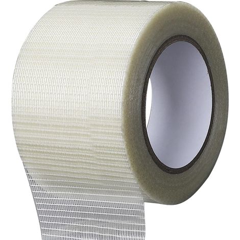 Ruban de réparation pour auvent - 80 mm x 20 m - Ruban en fibre de verre transparent - Ruban de cerclage solide d'un côté pour auvents, tentes, couvertures de bateau - Imperméable (1/5)