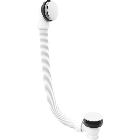 Polysan - Ab- und Überlaufgarnitur für Badewannen, Länge 120 cm, ClickClack, weiß 71858.10