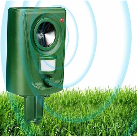 Repellente per volpi, repellente per gatti a ultrasuoni, allontana i gatti dal giardino, repellente per uccelli, repellente per cani, a batteria, impermeabile, sensibilità regolabile, sensore di movim (1/3)