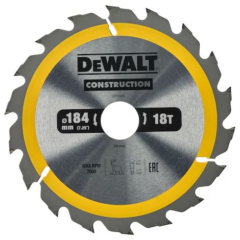 DEWALT DT1941 LAME DE SCIE CIRCULAIRE 184 X 30 MM 18T