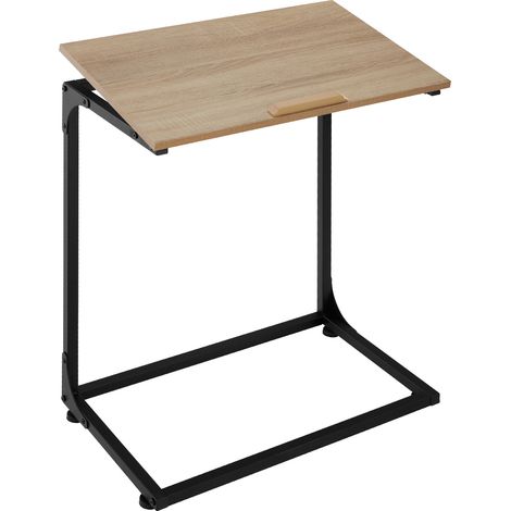 Table d'appoint 55 x 35 66,5 cm en panneau aggloméré bois clair (1/5)