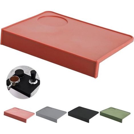 Tappetino pressino per espresso 15x20 cm con staffe angolari, tappetino in silicone antiscivolo, per baristi, casa, bar commerciali, lavabile in lavastoviglie e resistente.