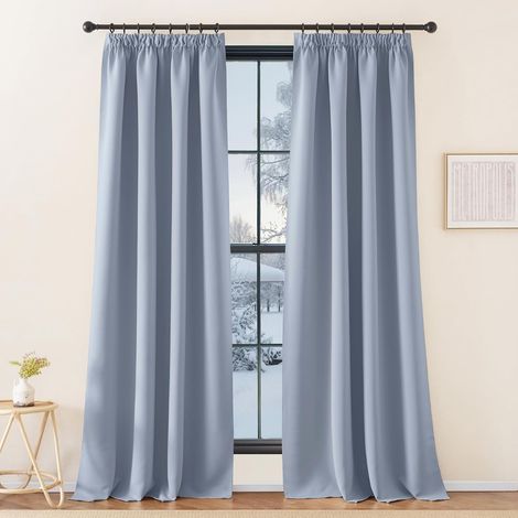 Lot de 2 Rideau, Galon Fronceur, Opaque, Isolation Thermique, Polyester, Pour Fenetre Chambre Salon (1/5)