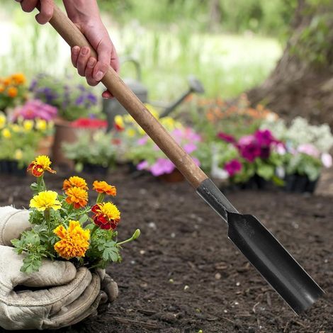 Gartenschaufel aus verstärktem Manganstahl zum Pflanzen und Graben, kleines und längliches Modell. (1/4)