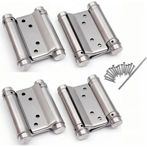 charnières de porte battantes réglables à double action en po 2 paires 76 mm 3 Acier Inoxydable (1/5)