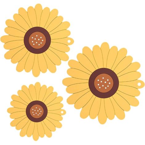 Lot de 3 dessous de plat en PVC, jaune (1/5)