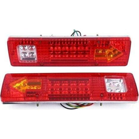 Per fanale posteriore da 12 volt 2 x 12V 19 Luci posteriori a LED Luce freno posteriore Indicatore di direzione per auto camion Fanale posteriore rosso Luci posteriori a LED Luce freno posteriore Indi