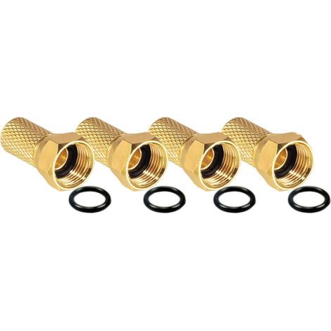 HDSAT 4X FICHE F COULEUR OR GOLD 7 MM DORE AVEC JOINT TORIQUE