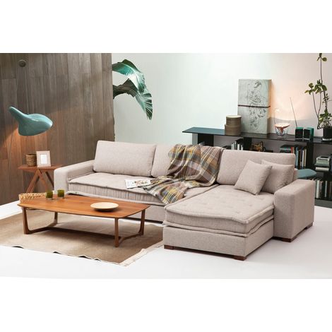 Ecksofa Lena Sand Beige Rechts