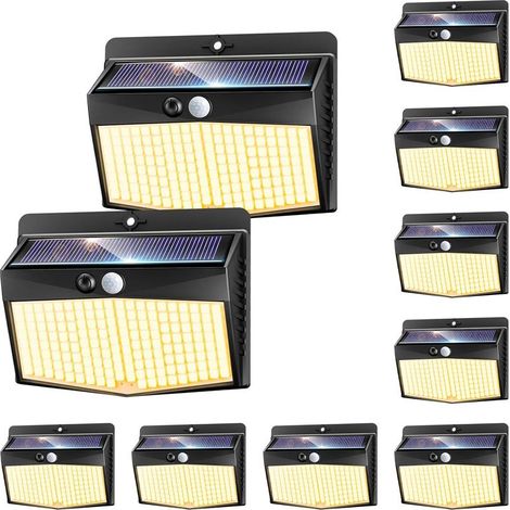 Lampada Solare all'Aperto, Rilevatore di Movimento, 168 LED 3 Modalità Lampada Solare all'Aperto, IP65 Impermeabile Solare a Led per Esterni, per Giardino, Garage, Patio (1/5)