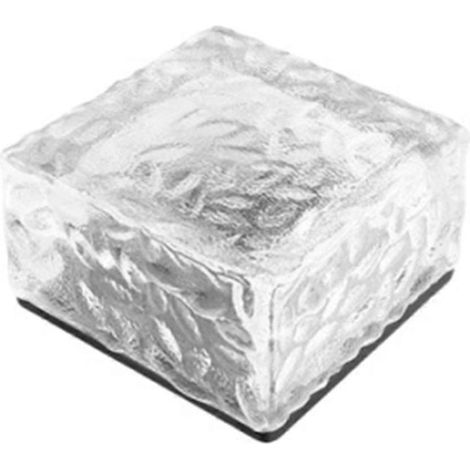 Lampe solaire LED étanche d'extérieur en forme de brique de glace pour escalier, terrasse, jardin ou patio. (1/5)