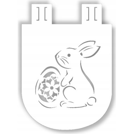 Tenda da cucina decorativa traforata con motivo di coniglio e uovo di Pasqua, 30 x 21 cm