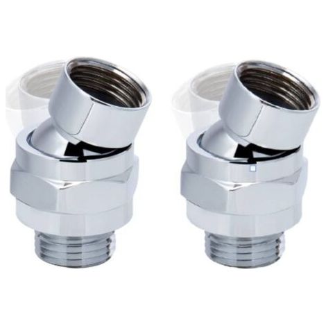 Lot de 2 rotules pivotantes réglables en laiton, rotule pivotante pour connecteur de douche, adaptateur de rotule de douche pour connecter la pomme de douche et la conduite d'eau par galvanoplastie