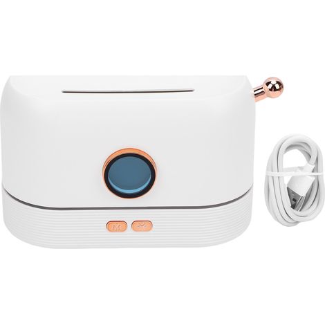 3D Flame Essential Oil Diffuser Quiet Aromatherapy Diffuser Desktop Humidifier with Colorful Light for Home Bedroom White (1/5)