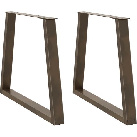 Esstischbeine V-Form 2 Stück Naturstahl 80x(72-73,3) cm Stahl