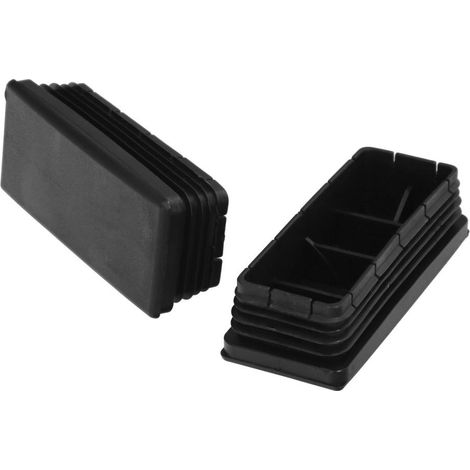 Estremità interna rettangolare in plastica. Colore nero 100x40 mm Sacchetto da 25 unità. (1/2)