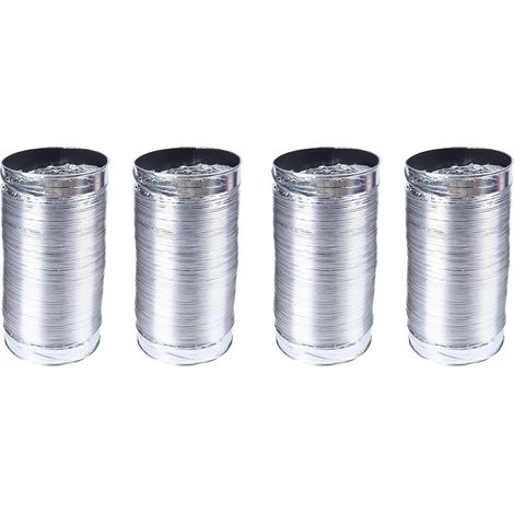 4pièces 3 Longueur de Mètre 100Mm / 4 Pouces Système D'Air Frais Tuyau de Tuyau de Ventilation en Aluminium Flexible de Conduit D'Évacuation D'Air pour la Salle de (1/5)