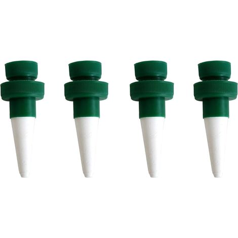 Cône d'arrosage automatique en terre cuite (compatible avec les bouteilles de soda pour plantes en pot système d'irrigation automatique lot de 4 blanc) (1/5)