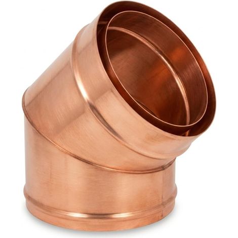 Maka Curva 45° Canna Fumaria Doppia Parete Aria Inox Rame Ø 350 mm (esterno 400) (1/5)