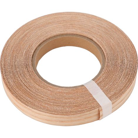 Bande de chant en chêne rouge pré-encollée à thermocoller, 1,9 cm de large et 15 m de long, pour meubles et armoires.